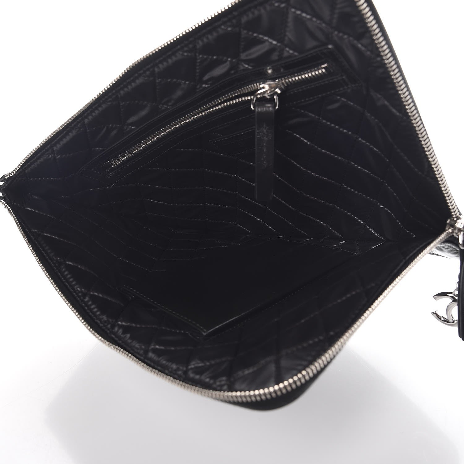 Chanel Calfskin Medium Je Ne Suis Pas En Solde Pouch Clutch Black 5 of 7