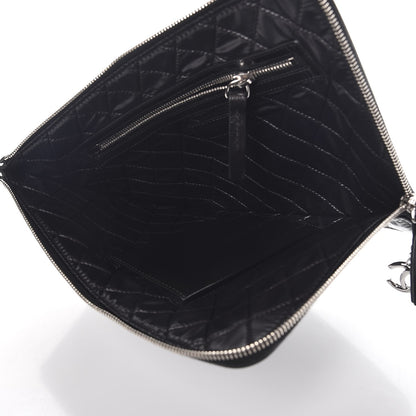 Chanel Calfskin Medium Je Ne Suis Pas En Solde Pouch Clutch Black 5 of 7