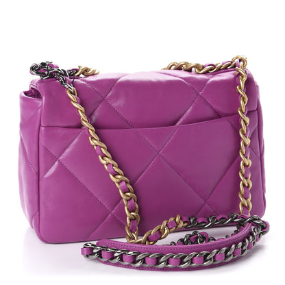 Chanel Lambskin Quilted Medium 19 Flap Purple 3 of 10