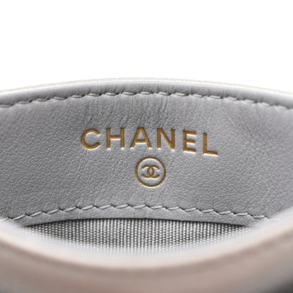 Chanel Lambskin Quilted Chanel 19 Card Holder Grey 6 of 9