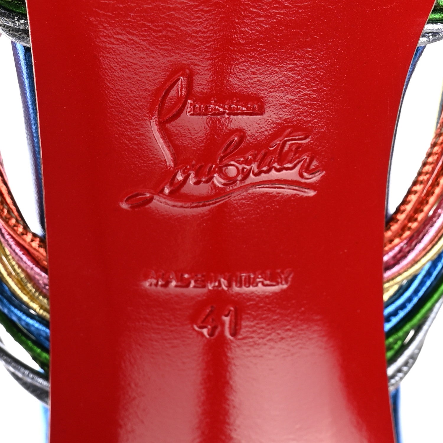 Christian Louboutin Kid Laminato Multitaski Alta 120 Sandals 41 Multi Lin Confettis 6 of 8