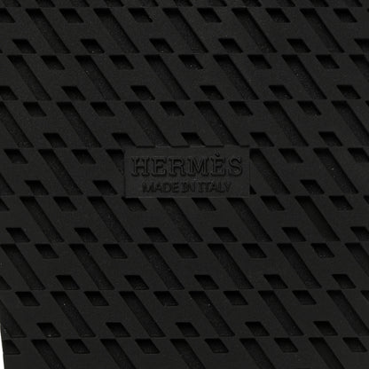 Hermes Calfskin Womens Chypre Sandals 37.5 Black 8 of 9