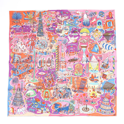 Hermes Silk Exposition Universelle Scarf 90 Rose Mauve Multicolore 1 of 4