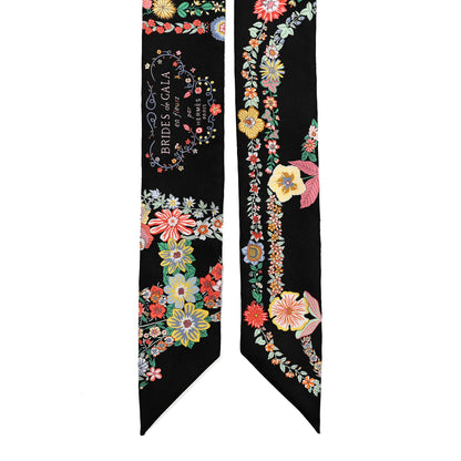 Hermes Silk Brides de Gala en Fleurs Twilly Black Multicolor White 2 of 4