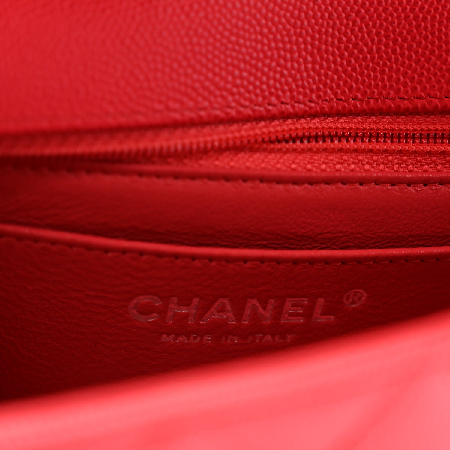 Chanel Caviar Quilted Mini Rectangular Flap Light Red 6 of 14