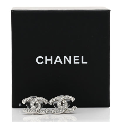 Chanel Crystal Palais Garnier CC Earrings Silver 5 of 5
