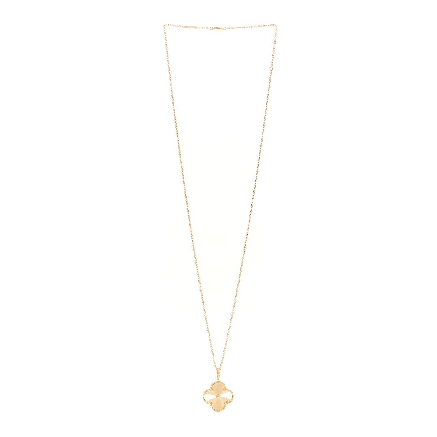 18K Yellow Gold Guilloche Magic Alhambra Long Necklace