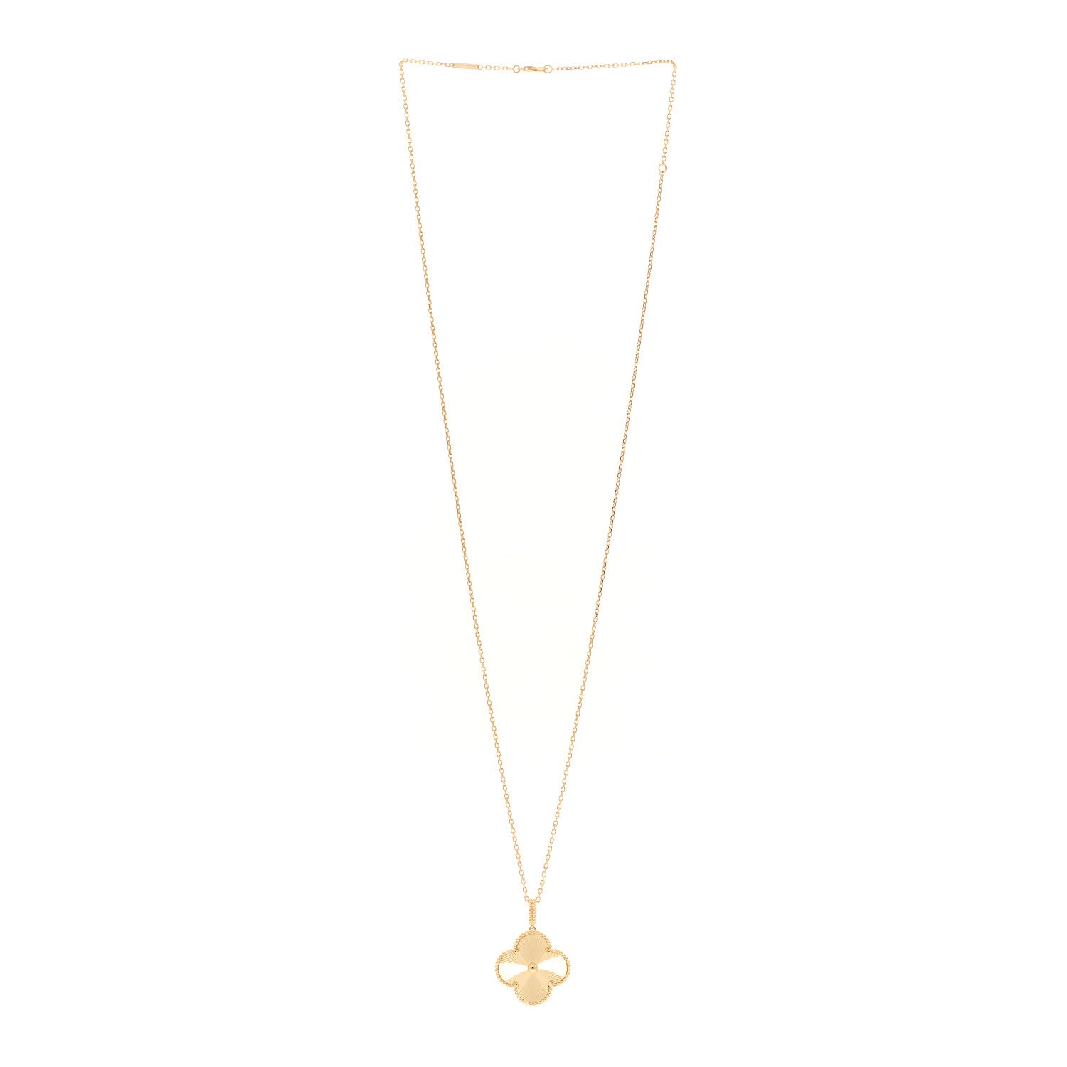 Van Cleef & Arpels 18K Yellow Gold Guilloche Magic Alhambra Long Necklace 3 of 5
