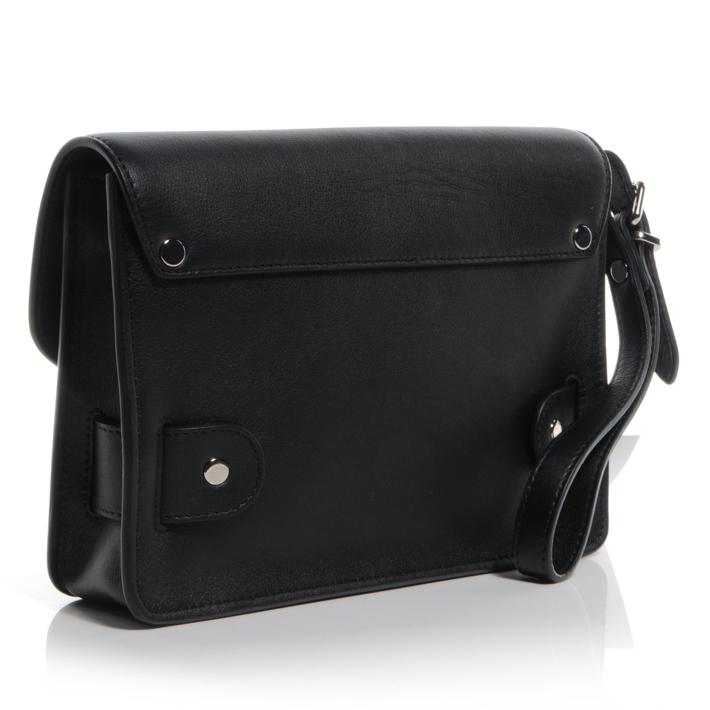 Smooth Calf PS11 Wristlet Clutch Black