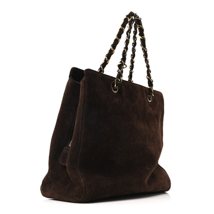 Chanel Suede Shopping Chain Tote Brown 3 of 10