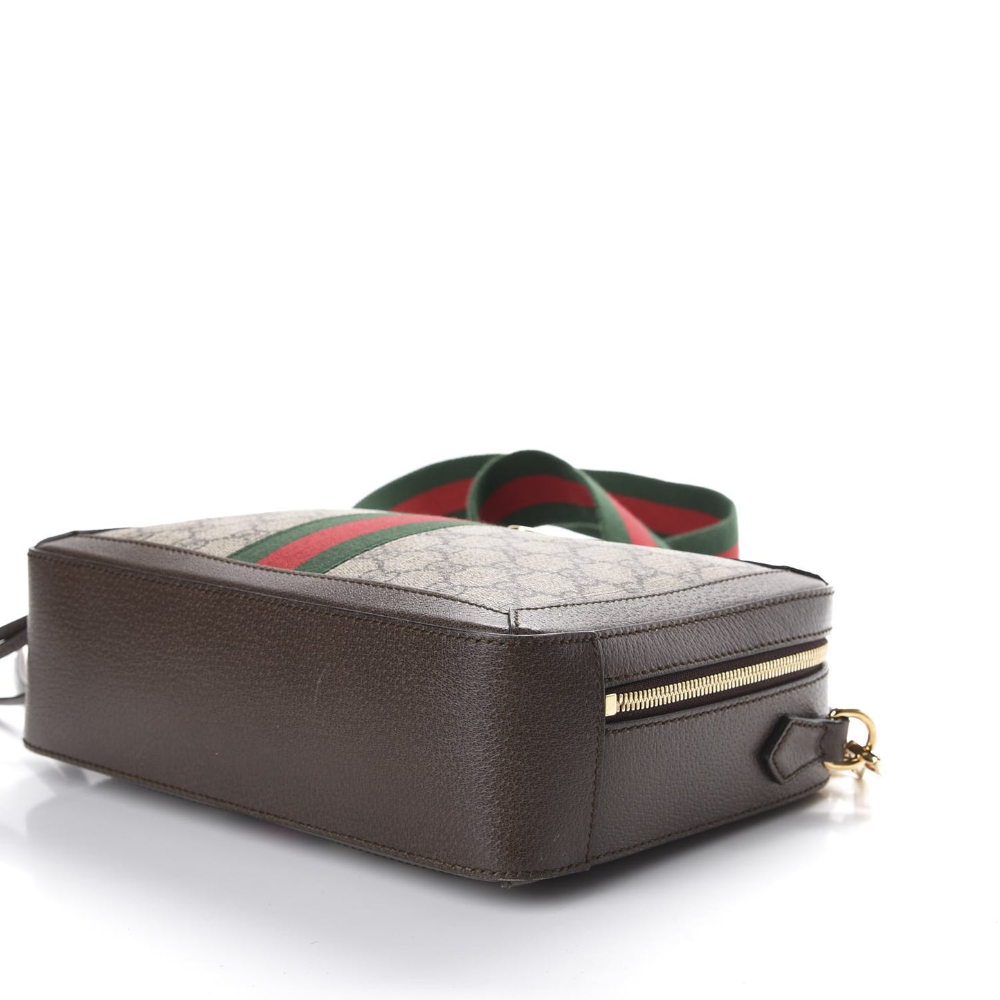 GG Supreme Monogram Web Small Ophidia Top Handle Shoulder Bag Brown