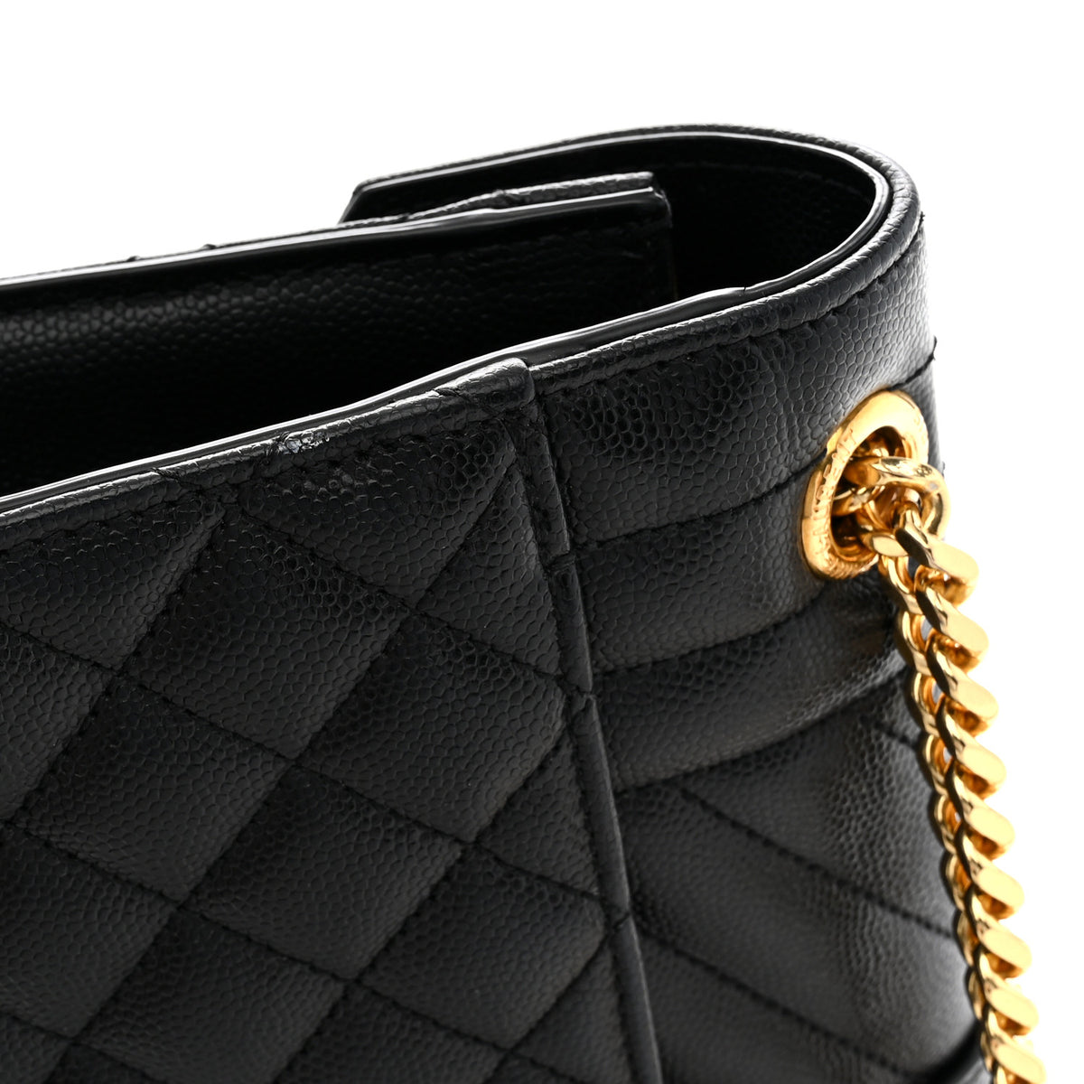 Saint Laurent Grain De Poudre Textured Mixed Matelasse Triquilt Medium Monogram Satchel Black 11 of 12