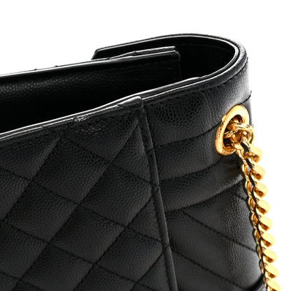 Saint Laurent Grain De Poudre Textured Mixed Matelasse Triquilt Medium Monogram Satchel Black 11 of 12