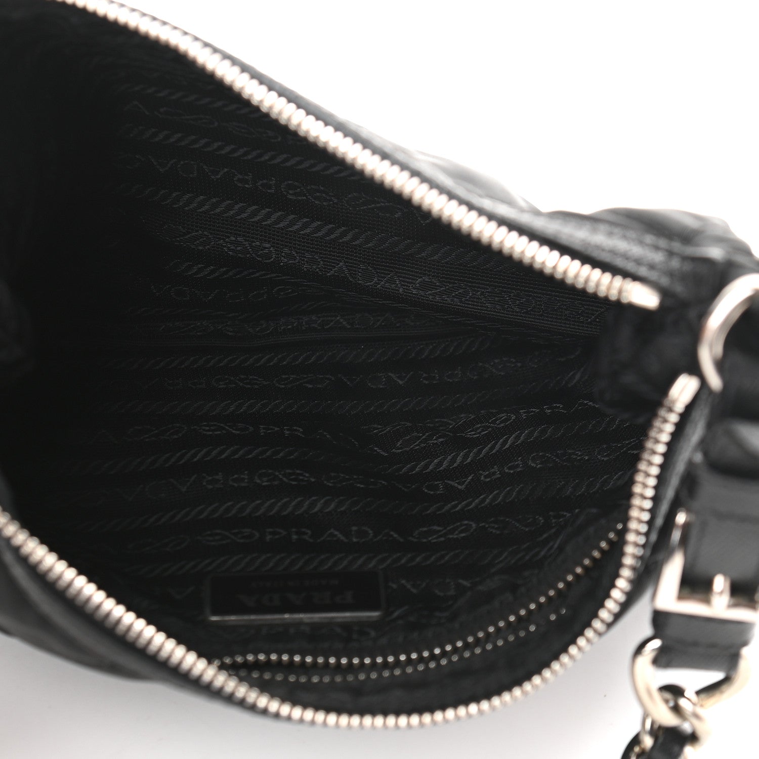 Prada Tessuto Nylon Quilted Saffiano Shoulder Bag Black 4 of 10
