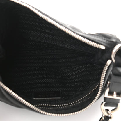 Prada Tessuto Nylon Quilted Saffiano Shoulder Bag Black 4 of 10