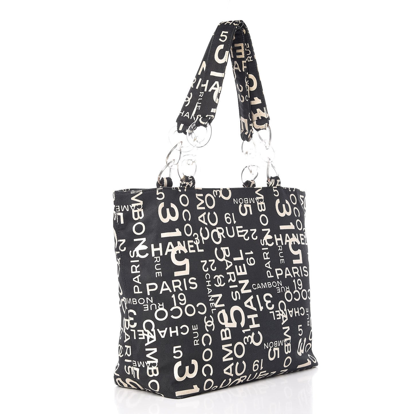 Canvas 31 Rue Cambon Beach Tote Black