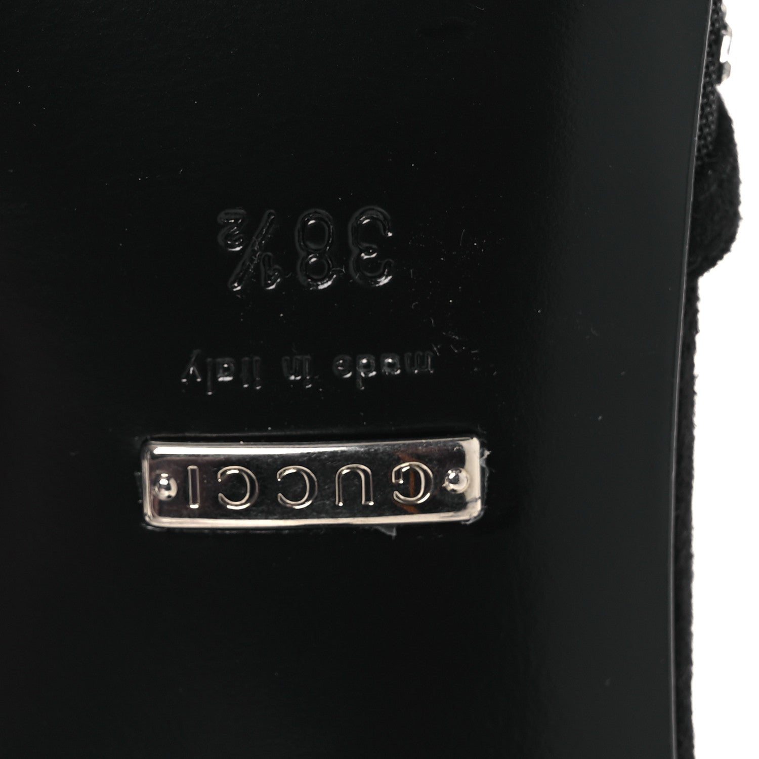 Gucci Tela Retino Kid Scamosciato Crystal GG Monogram Square G 35mm Slingback Pumps 38.5 Black 8 of 10