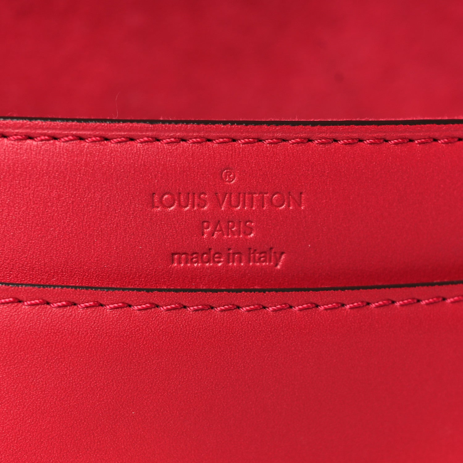 Louis Vuitton Calfskin Chain Louise MM Red 6 of 9