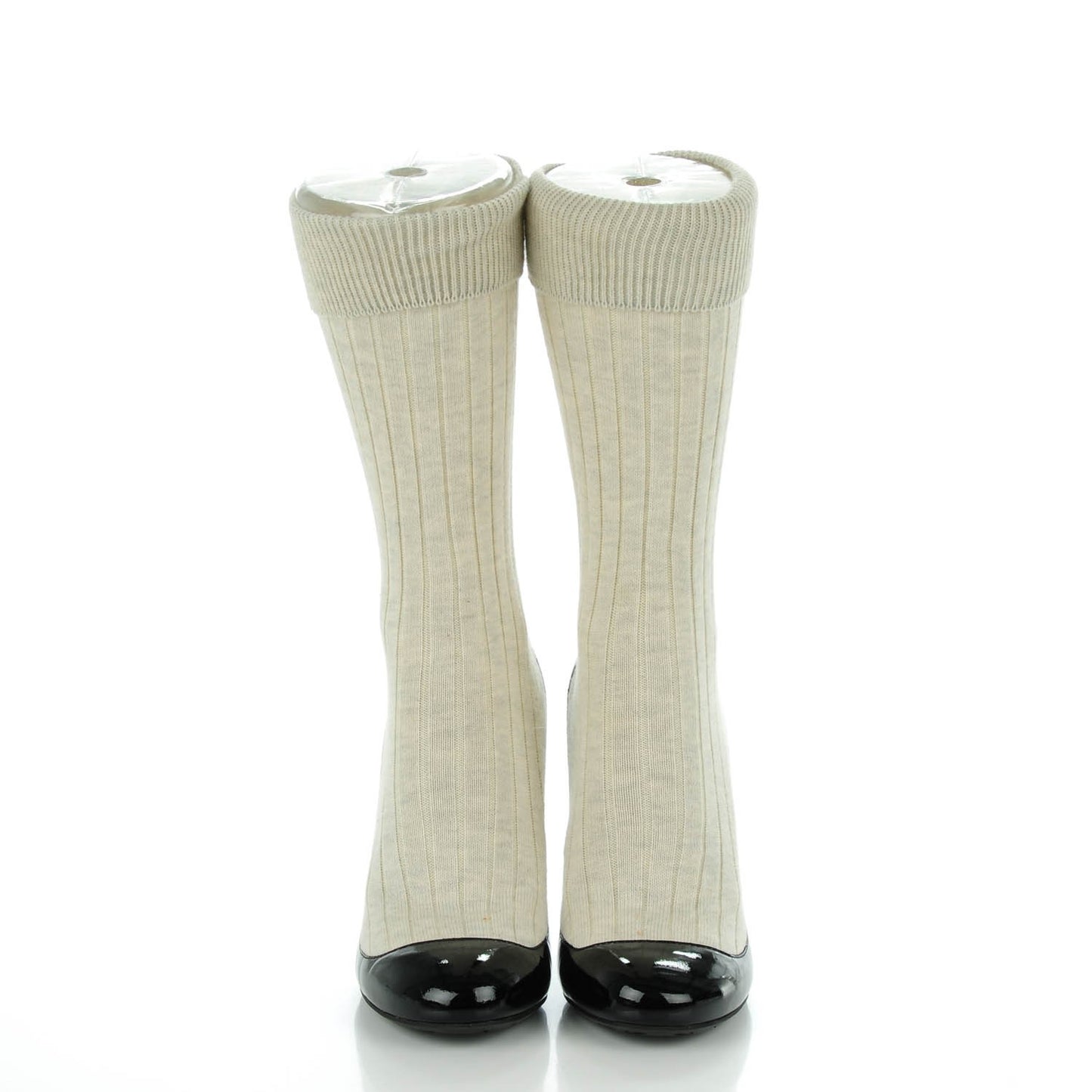 Patent Sock Boots 39 Black White