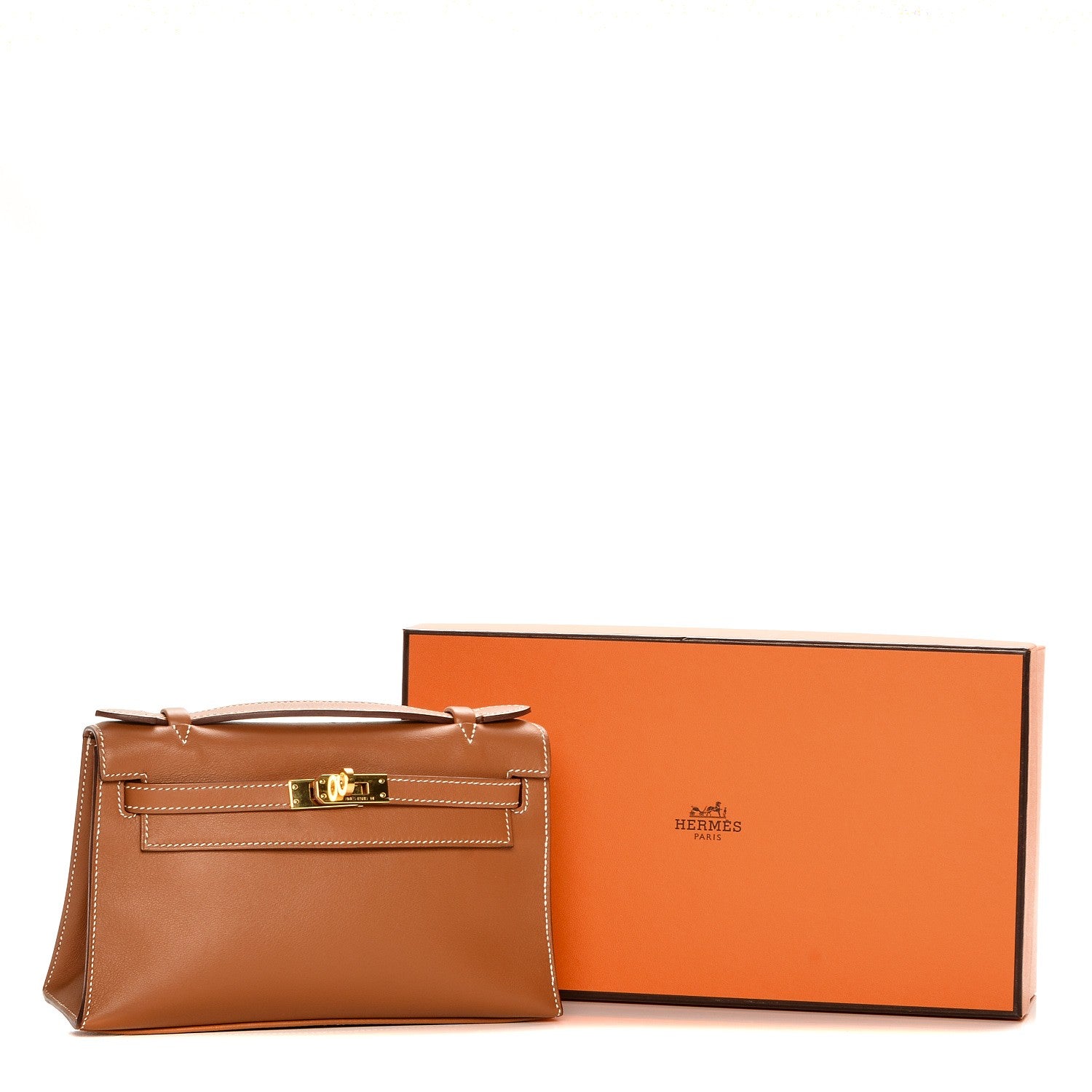 Hermes Swift Kelly Pochette Clutch Gold 13 of 21