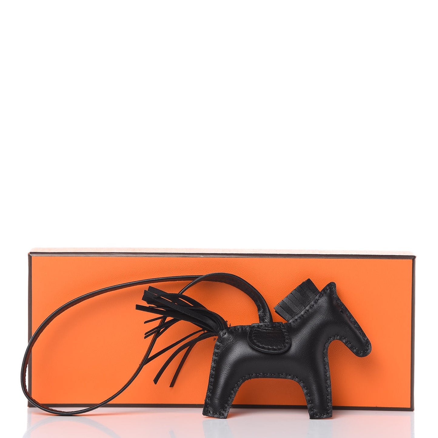 Milo Lambskin Grigri Rodeo Horse Bag Charm PM So Black