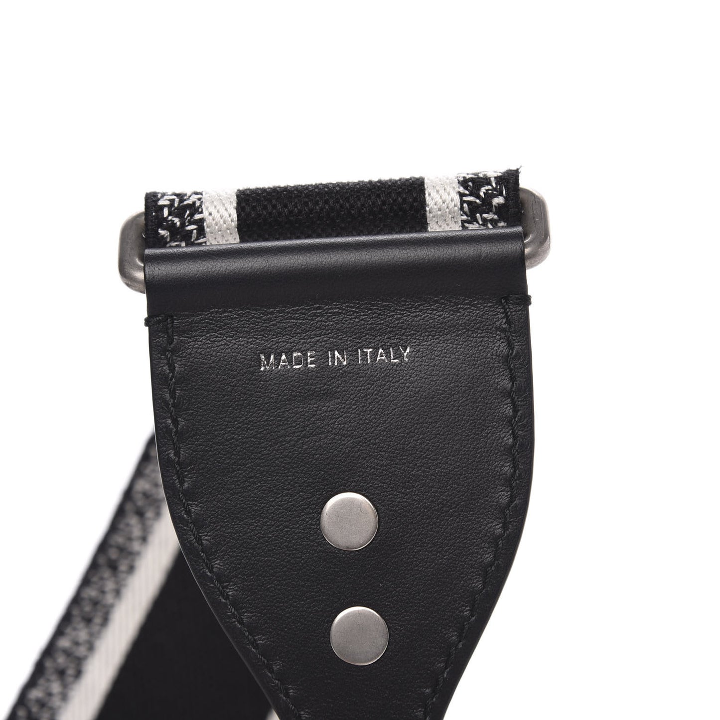 Canvas Embroidered Shoulder Strap Black White