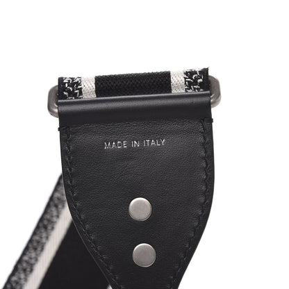Christian Dior Canvas Embroidered Shoulder Strap Black White 4 of 5