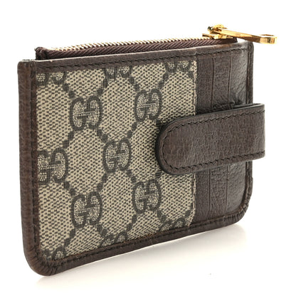 Gucci GG Supreme Monogram Web Ophidia Zip Card Case Brown 3 of 8