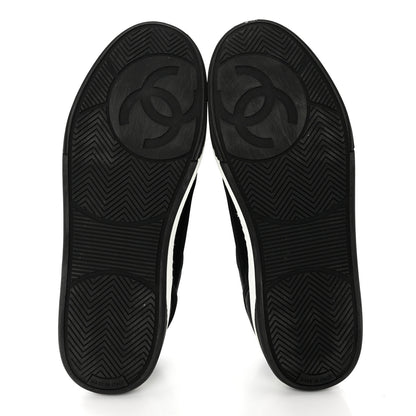 Chanel Fabric Womens Logo Sneakers 41 Black White 5 of 10