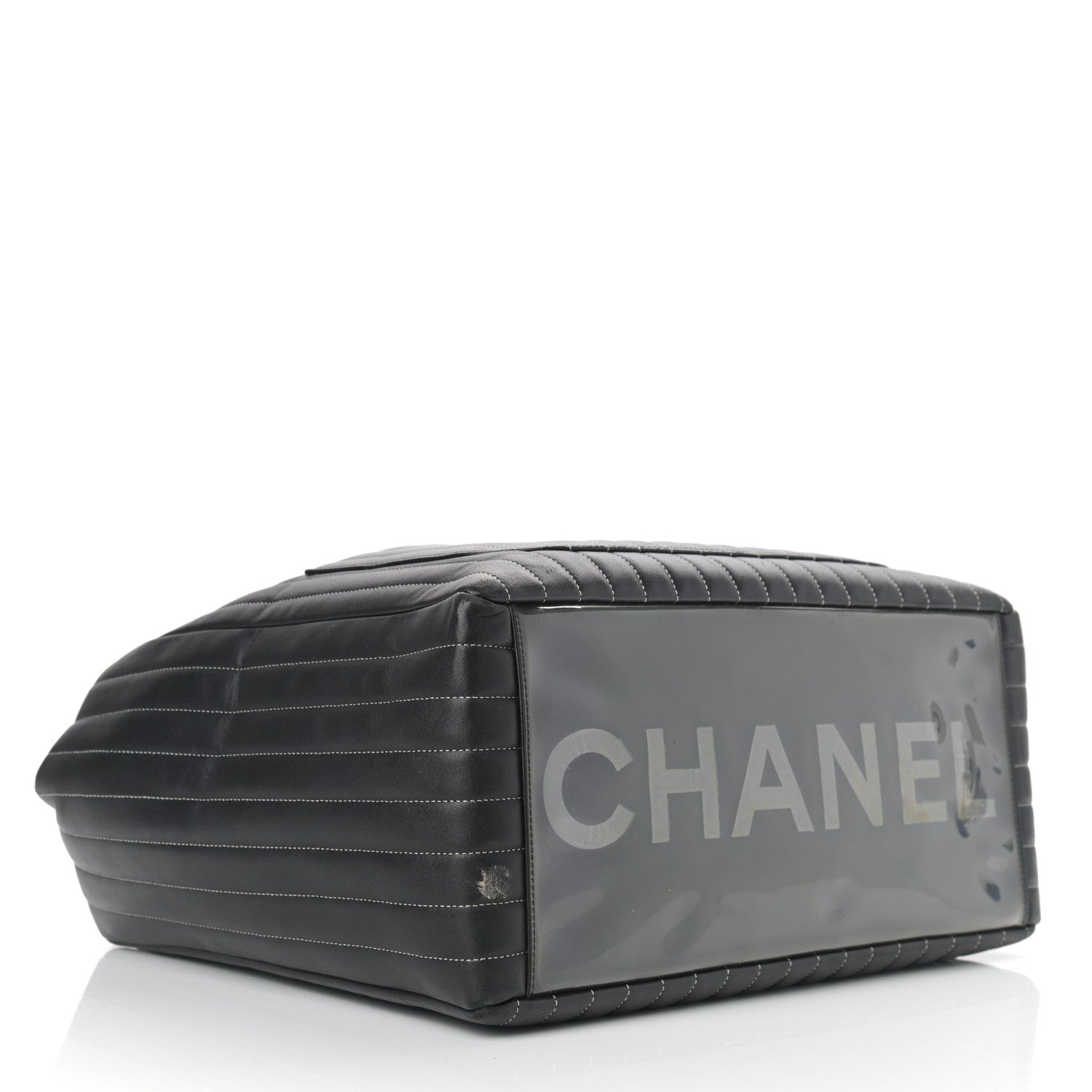 Chanel Lambskin Vertical Quilted Large Mademoiselle Tote Black 4 of 15