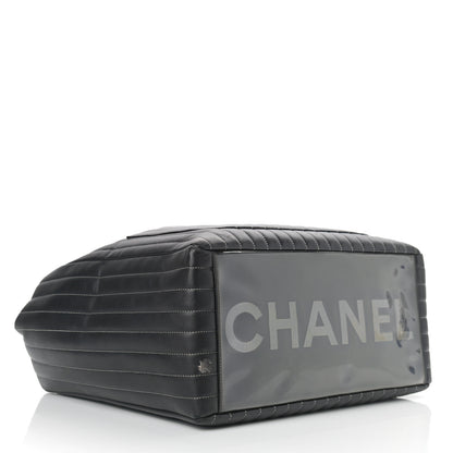 Chanel Lambskin Vertical Quilted Large Mademoiselle Tote Black 4 of 15