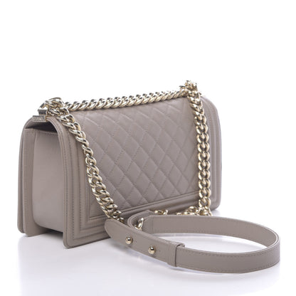 Chanel Caviar Quilted Medium Boy Flap Dark Beige 3 of 14