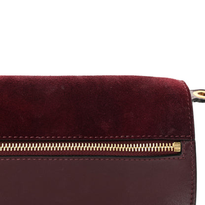 Chloe Suede Smooth Calfskin Medium Kurtis Shoulder Bag Plum Purple 14 of 18