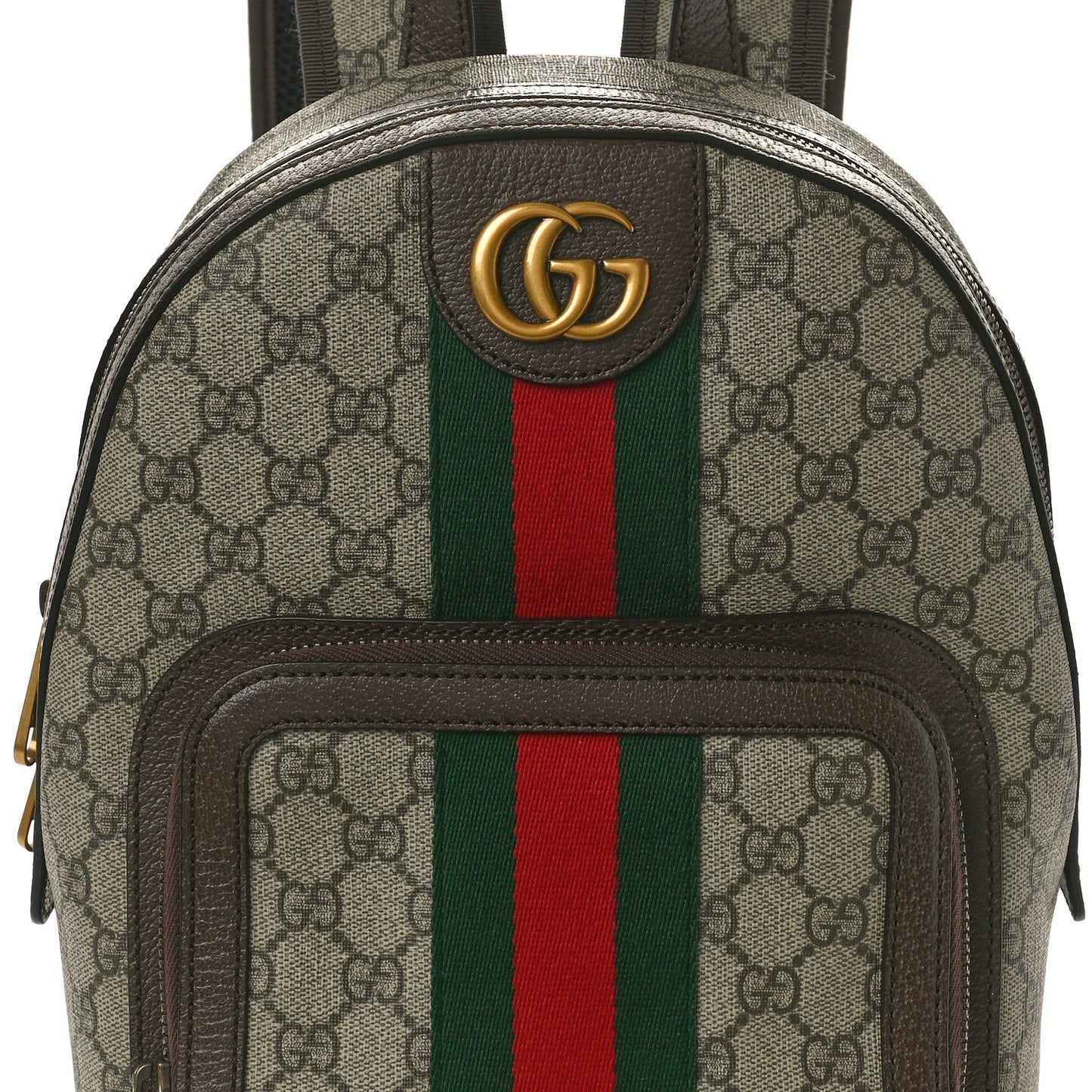 GG Supreme Monogram Calfskin Web Small Ophidia Day Backpack Beige Ebony New Acero