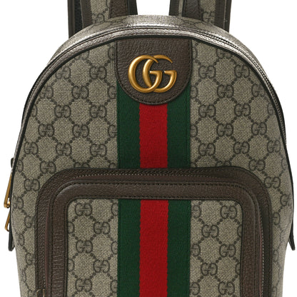 Gucci GG Supreme Monogram Calfskin Web Small Ophidia Day Backpack Beige Ebony New Acero 8 of 10