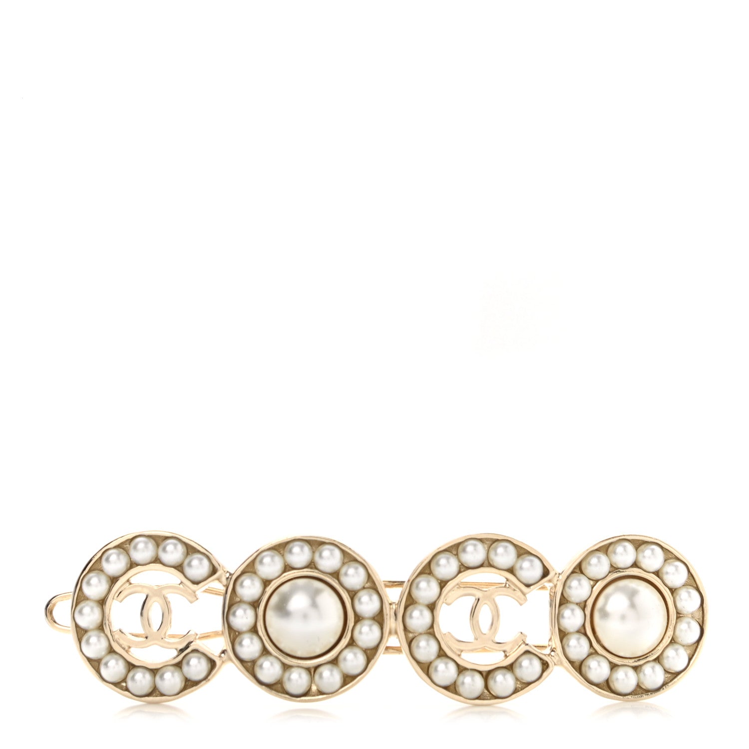 Chanel Pearl Coco Hair Clip Barrette Gold 1 of 4