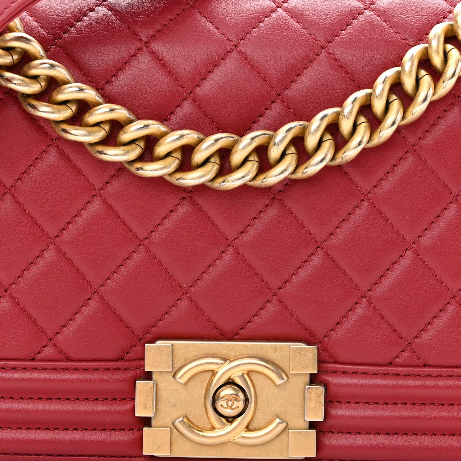 Chanel Calfskin Quilted Medium Boy Flap Red 8 of 10