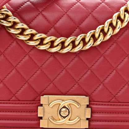 Chanel Calfskin Quilted Medium Boy Flap Red 8 of 10