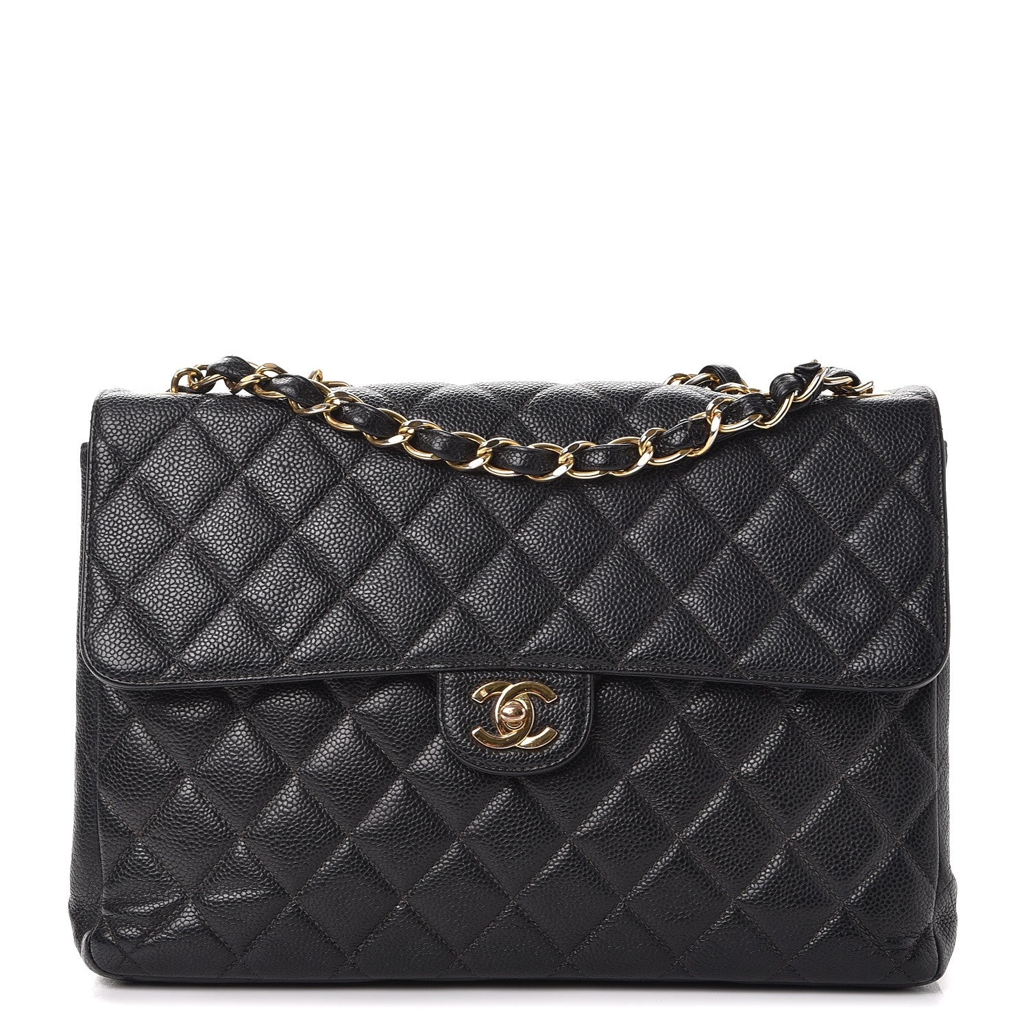 Chanel Caviar Quilted Jumbo Single Flap Black 1 of 12