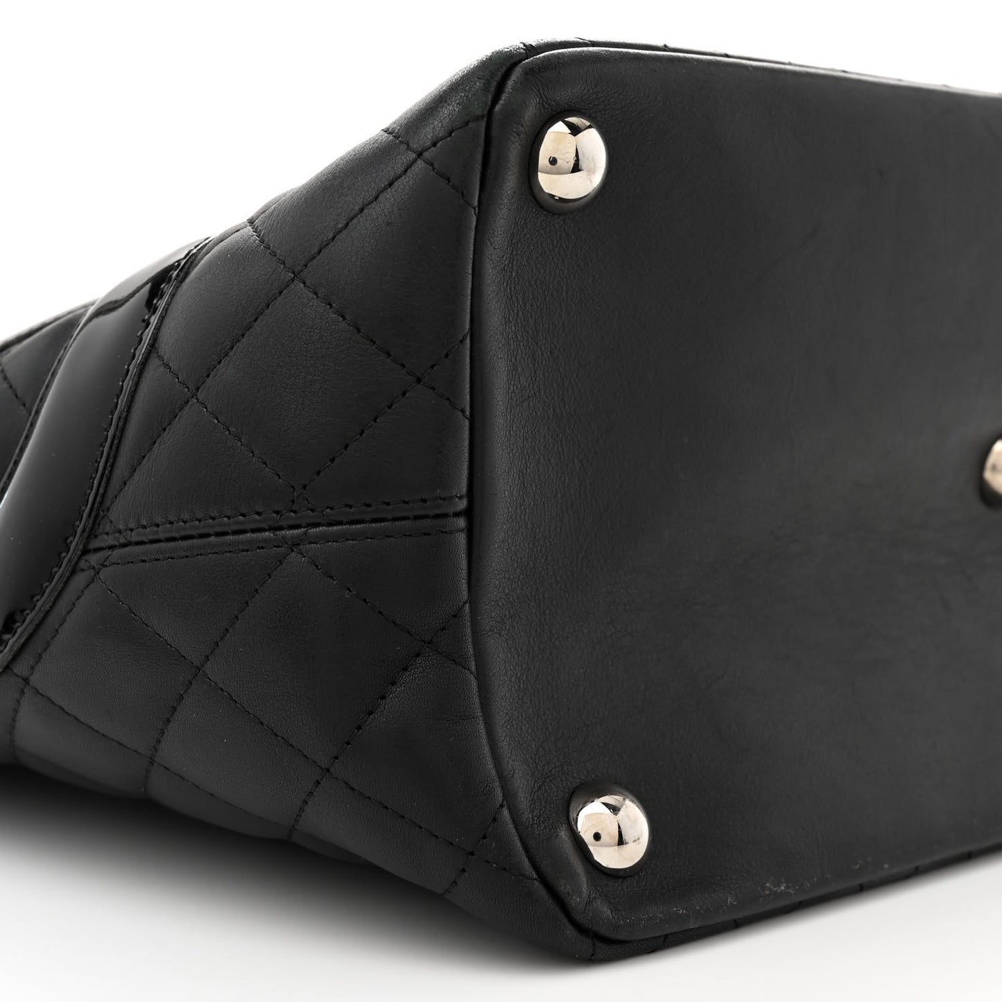 Calfskin Quilted Large Cambon Tote Black