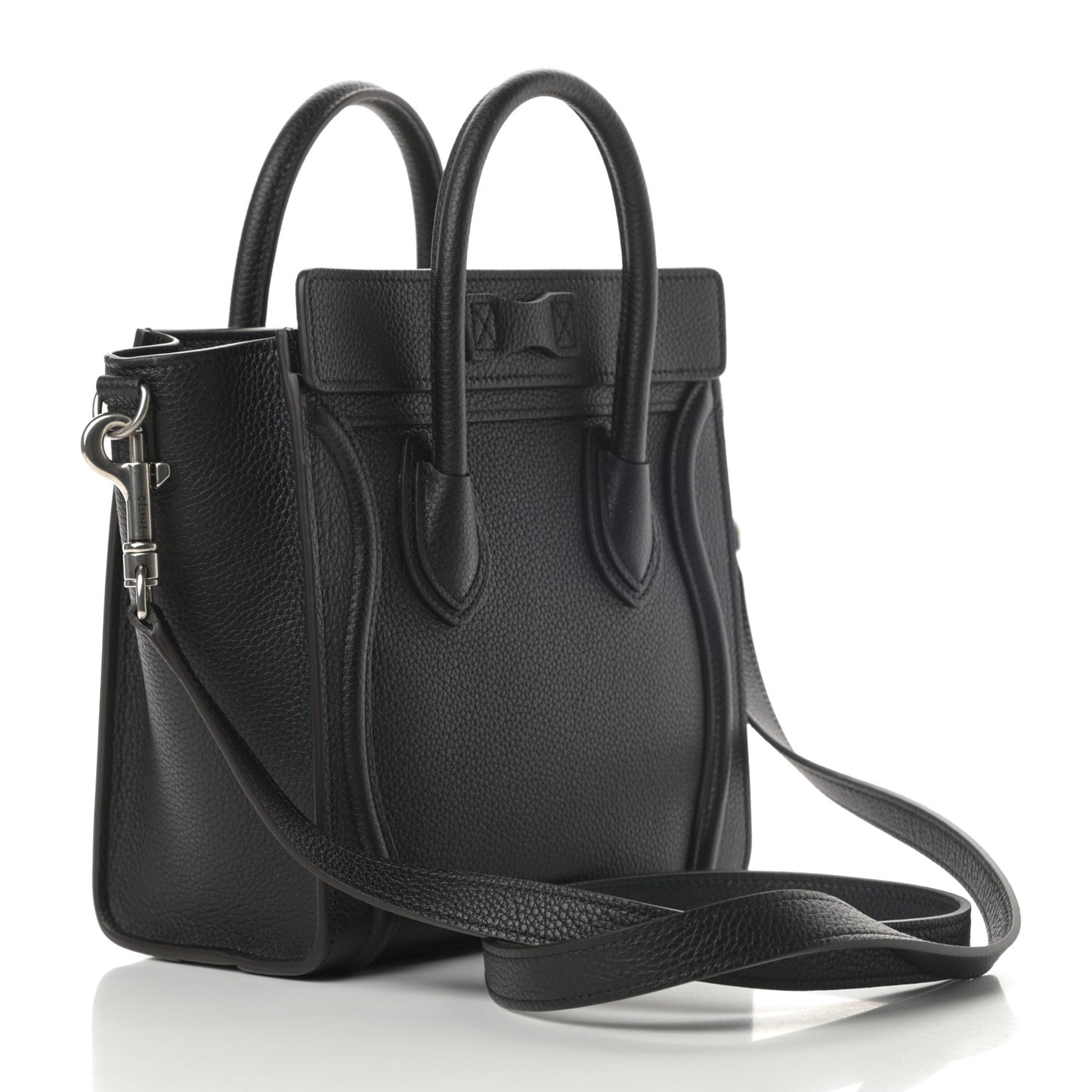 Drummed Calfskin Nano Luggage Black