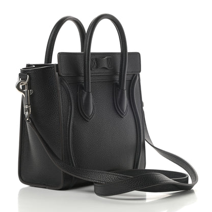 Celine Drummed Calfskin Nano Luggage Black 3 of 10