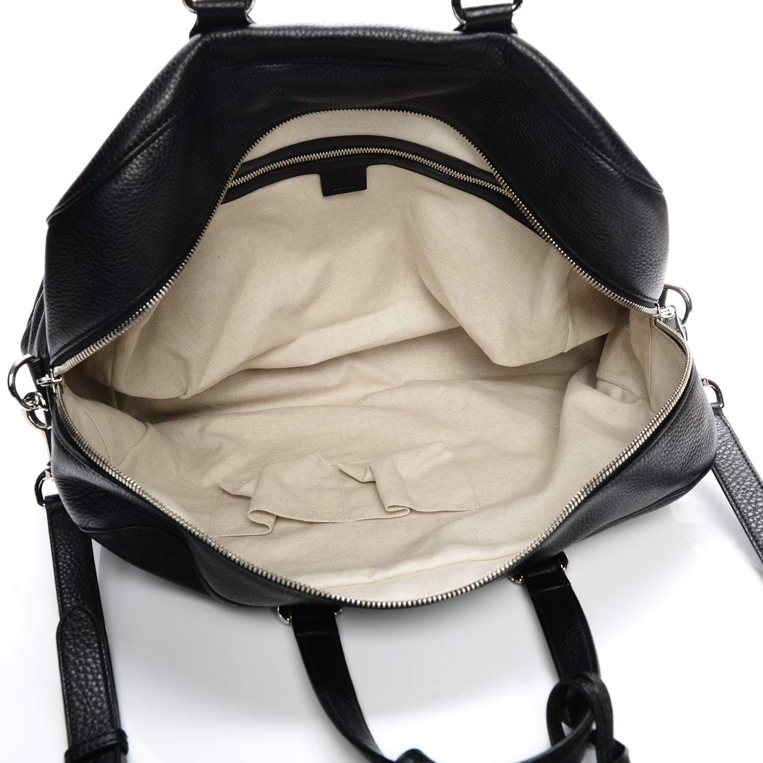 Gucci Pebbled Calfskin Soho Carry On Duffle Black 5 of 7