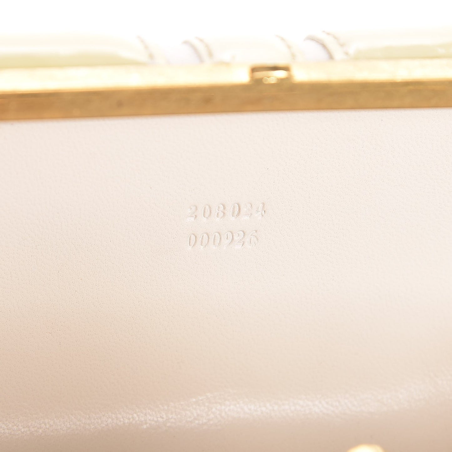 Patent Calfskin Britannia Skull Box Clutch White