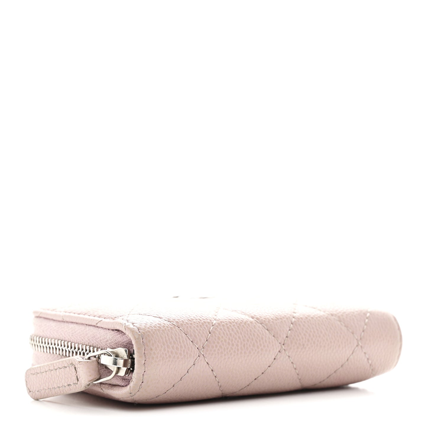Caviar Quilted Zip Coin Purse Light Pink