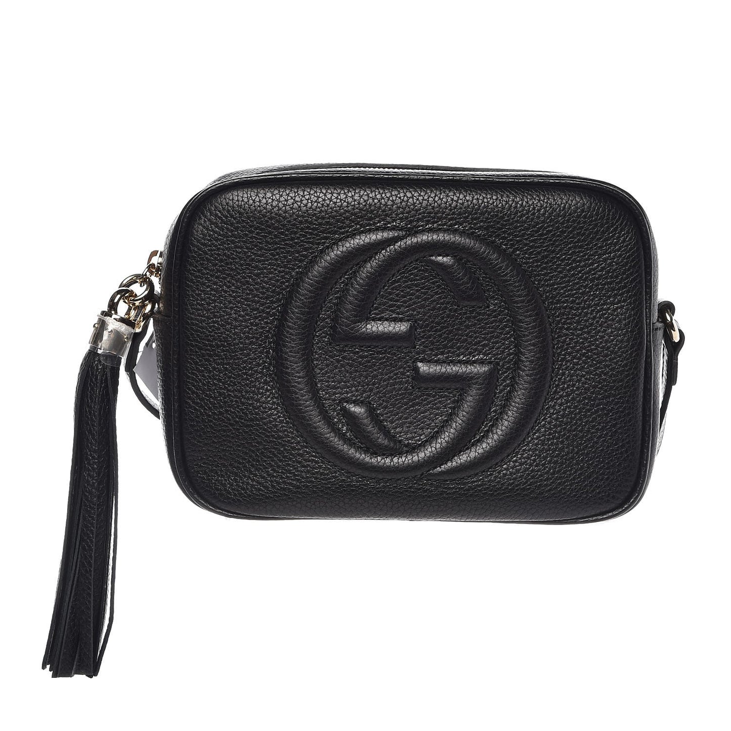 Pebbled Calfskin Small Soho Disco Bag Black