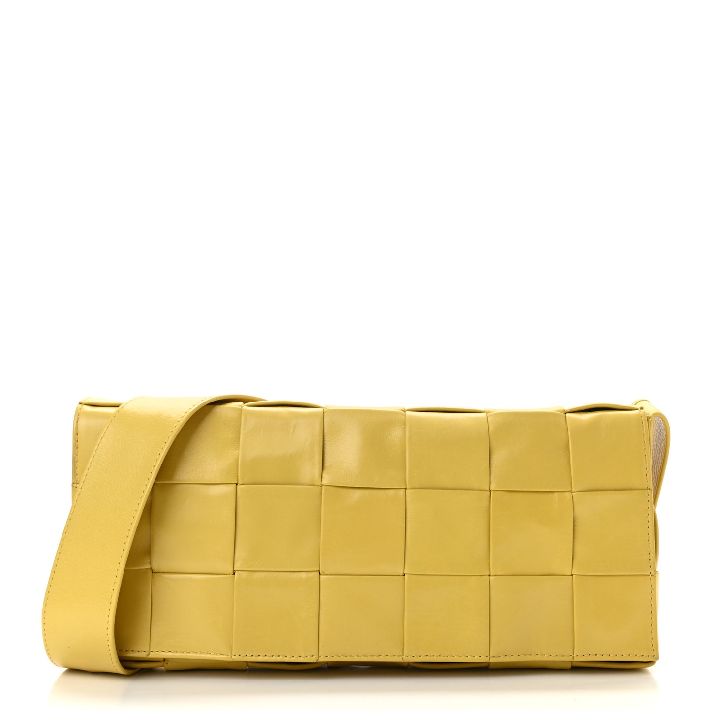 Paper Calfskin Intrecciato Stretch Cassette Buttercup