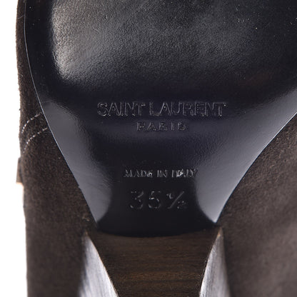 Saint Laurent Suede Soho Niki 105 Zip Booties 35.5 Haunting Green 6 of 9