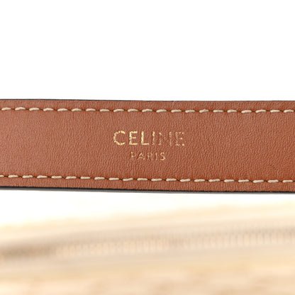 Celine Canvas Calfskin Ava Triomphe Shoulder Bag White 15 of 15