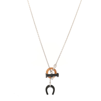 Hermes Palladium Buffalo Horn Mobile Equestre Necklace 1 of 6